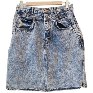 Gitano | Women's Vintage Blue Acid Washed A-Line Style Skirt (Size 16)